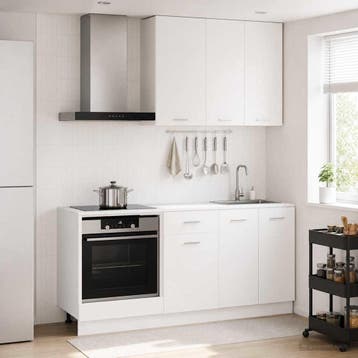 vidaXL Keukenblok LYON 5 st Wit Bewerkt hout, Verzenden, Nieuw, Wit