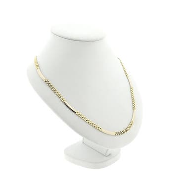 Bicolor gouden panterschakel collier (Ketting), Ophalen of Verzenden, Gebruikt, Goud, Goud