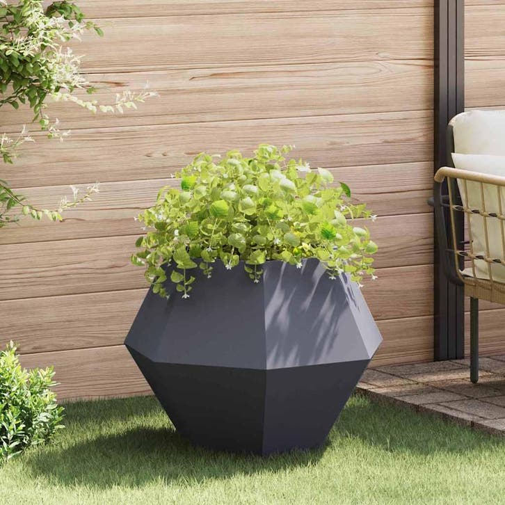 vidaXL Plantenbak Antraciet 75 x 75 x 60 cm Staal, Tuin en Terras, Bloembakken en Plantenbakken, 60 tot 100 cm, Nieuw, Metaal