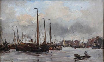 Hobbe Smith (1862-1942) - Havengezicht, Antiek en Kunst