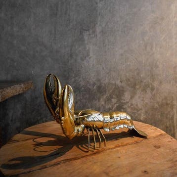 sculptuur, Large Lobster Sculpture - 21 cm - Brons
