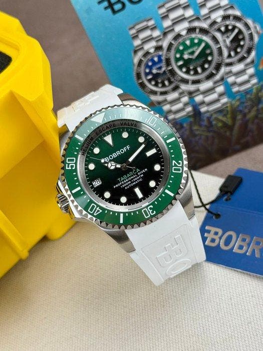 Bobroff - Tabarca Left crown Date Green - BF0002ibv-BFSTB -, Sieraden, Tassen en Uiterlijk, Horloges | Heren