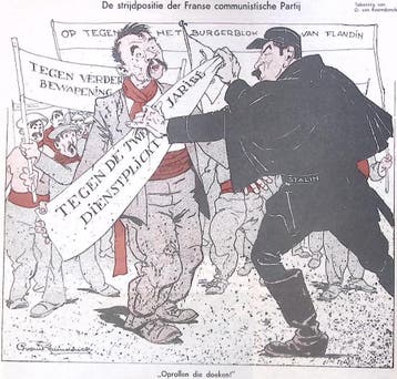 Spotprent De strijdpositie der Franse communistische Part..., Verzenden