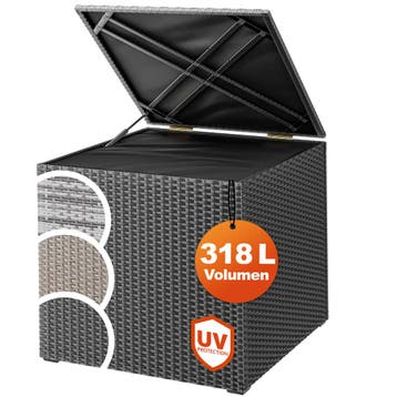 Polyrotan kussenbox Zwart 318L (Schuurtjes-Rekken), Verzenden, Nieuw
