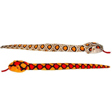 Keel Toys slangen knuffel - pluche - bruin-rood - 100 cm, Verzenden, Nieuw
