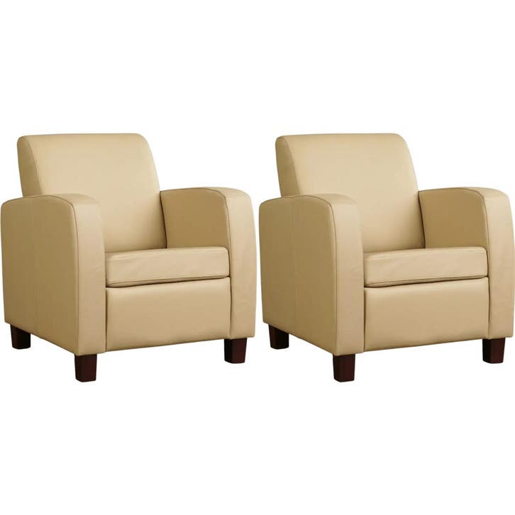 Set van 2 Leren fauteuils Joy - Toledo Kalahari (bruin) -, Huis en Inrichting, Fauteuils, 50 tot 75 cm, 75 tot 100 cm, Nieuw, Leer