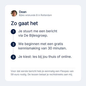 Bijles wiskunde B in Rotterdam, vmbo tot en met vwo, Privéles, Bijles