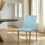 Leren eetkamerstoel Basic - Toledo Sky Blue (lichtblauw) -, Huis en Inrichting, Ophalen of Verzenden, Nieuw, Leer, Modern