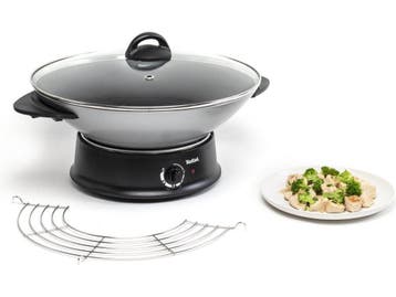 Tefal WO 3000 - Elektrische Wok - Thermo-Spot - Zwart, Witgoed en Apparatuur, Verzenden, Zo goed als nieuw