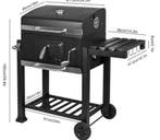 Buiten Houtskool BBQ Grill met Thermometer, Wielen en Plank, Verzenden, Nieuw