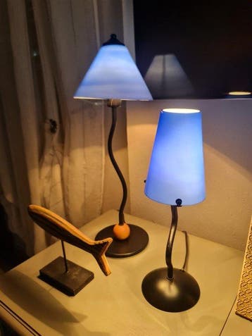 Euro-Bright - Tafellamp (2) - EB-31C - Metaal, Glas - Paar