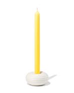 HEMA Kandelaar 10.8x4.6cm keramiek ribbel spikkel wit, Verzenden, Nieuw, Wit