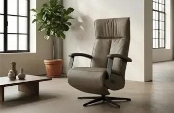 Modern industriële leren relaxfauteuil, Ophalen of Verzenden, Nieuw, Leer