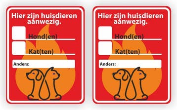 Brandweer er zijn  huisdieren aanwezig stickers (1143.57), Verzenden, Nieuw