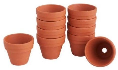 Terracotta Potjes Binnenmaat 3 cm doos 10 stuks, Hobby en Vrije tijd, Knutselen, Nieuw, Ophalen of Verzenden