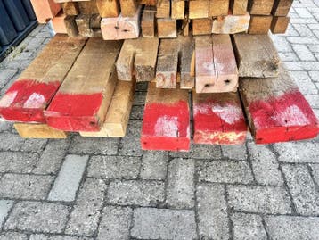 6x Houten gordingen, Nieuw