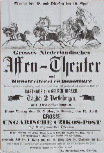 Affen-Theater und Kunstreiter en miniature - 1859