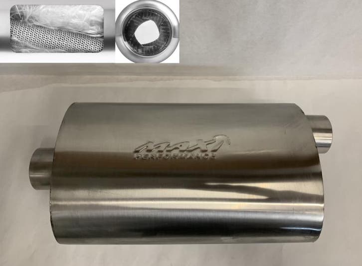 MAX Spiral Straight Flo Performance rvs uitlaat demper 2,5, Auto-onderdelen, Overige Auto-onderdelen, Nieuw, Ophalen of Verzenden