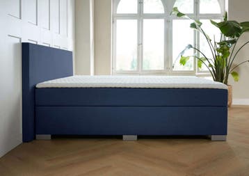ACTIE! Boxspring Nantes 160 200 Blauw, Huis en Inrichting, Slaapkamer | Boxsprings, 200 cm, Modern, 160 cm, Verzenden