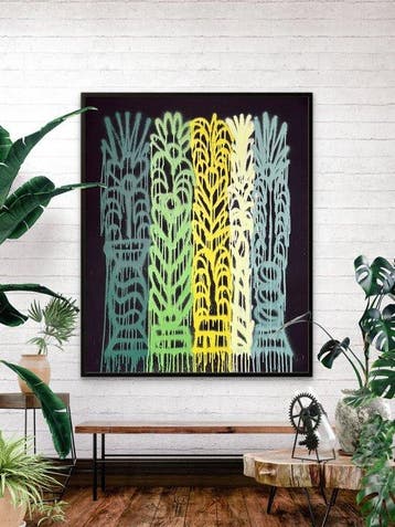 Nuno Barbedo (1983) - Green garden (XL Size Painting), Antiek en Kunst