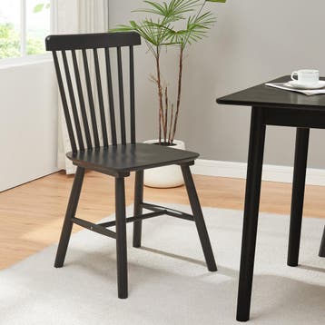 Eetkamerstoel Karmoy 2-delige set 89x46x52 cm zwart [en.casa, Huis en Inrichting, Verzenden, Nieuw