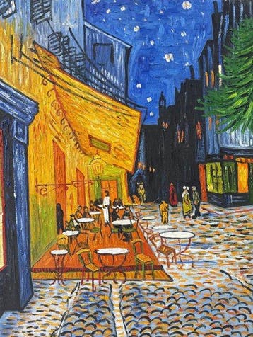 TranTT.Hien (1973) - Terrasse de café le soir 80 60 cm