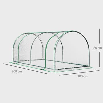 Kweekkas met Deur - 200x100x80cm - Staal & Plastic - Groen, Verzenden, Nieuw