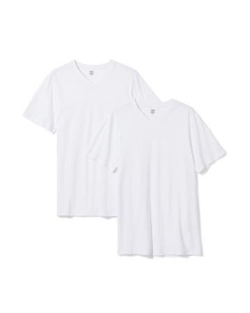 HEMA Heren t-shirt regular fit v-hals extra lang - 2 stuks, Verzenden, Nieuw