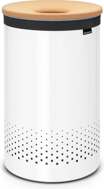 Brabantia Wasmand - met Deksel - 60 l - White / Kurken, Ophalen of Verzenden, Zo goed als nieuw