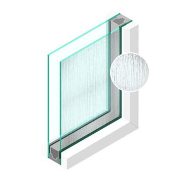 Dubbel glas Figuur Silvit blank 4mm - sp - 4mm, Doe-het-zelf en Verbouw, Glas en Ramen, Ophalen of Verzenden, Nieuw