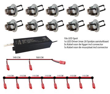 10X LED verlichting veranda overkapping spot (optie) dimbaar, Minder dan 50 watt, Ophalen of Verzenden, Netvoeding, Spots