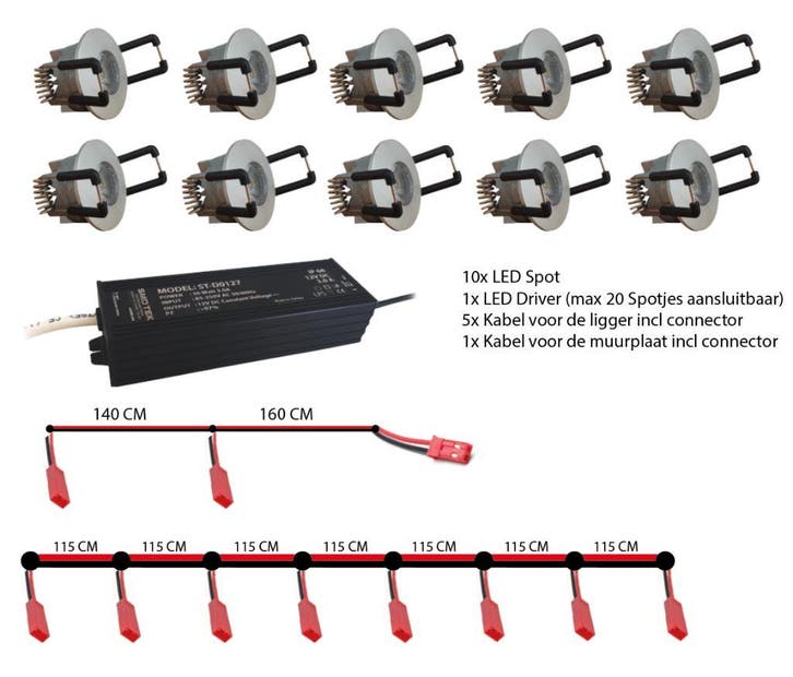 10X LED verlichting veranda overkapping spot (optie) dimbaar, Tuin en Terras, Buitenverlichting, Led, Smartlamp, Netvoeding, Minder dan 50 watt