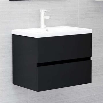 Stijlvol badmeubel zwart 60cm - Outlet deal -64%, Zo goed als nieuw, Minder dan 100 cm, Wastafelkast, 25 tot 50 cm