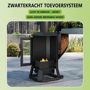 PelletKing FireView Pellet Terrasverwarmer 10 kW, Verzenden, Nieuw, Vloer, Waterbestendig