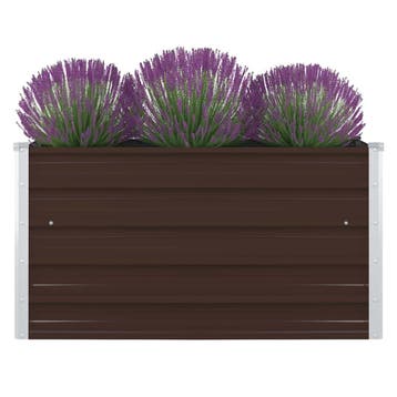vidaXL Plantenbak verhoogd 100x100x45 cm gegalvaniseerd, 100 cm of meer, Verzenden, Nieuw, Metaal