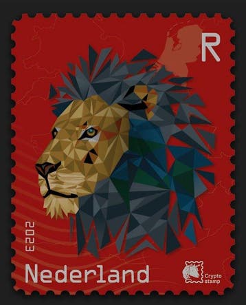 Nederland 2023/2023 - Unieke crypto stamps ROOD PostNL 2023, Postzegels en Munten, Gestempeld