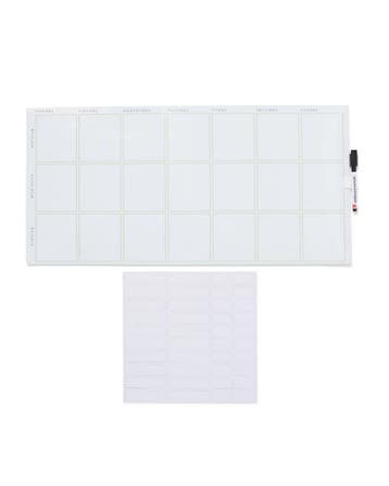 HEMA Whiteboard met beschrijfbare magneten 60x29.5cm week, Verzenden, Nieuw