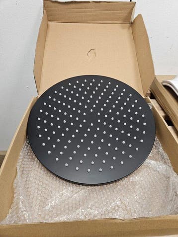 Regendouchekop 30 cm rond mat zwart ABS, Ophalen of Verzenden, Nieuw, Bad