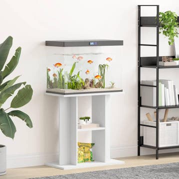 vidaXL Aquariumstandaard 60x30x60 cm bewerkt hout wit, Verzenden, Nieuw