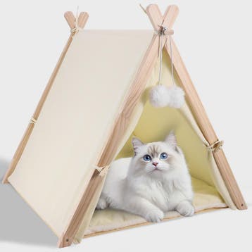 Houten Dieren Tipi Bed met Zacht Kussen - Tent voor Katten e, Dieren en Toebehoren, Verzenden, Nieuw