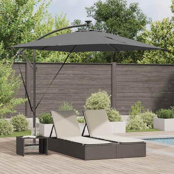vidaXL Parasol Antraciet 249 x 249 x 250 cm Polyester en, Verzenden, Nieuw, 2 tot 3 meter