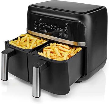 Nedis - Heteluchtfriteuse - Twee aparte manden - High-speed, Verzenden, Zo goed als nieuw