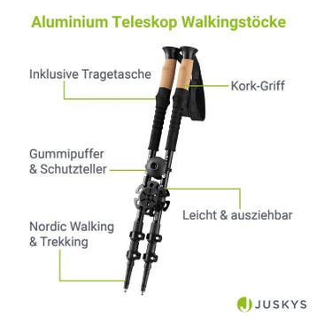 Nordic Walking-wandelstokken - Incl. Accessoires, Sport en Fitness, Bergsport en Wandelen, Verzenden, Nieuw