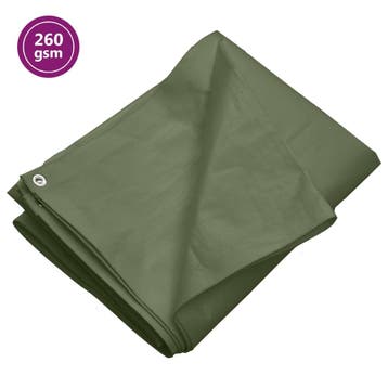 vidaXL Dekzeil 260 g/m² 6x10 m HDPE groen, Verzenden, Nieuw