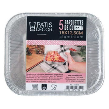 Patis Decor Aluminum Bakvorm Rechthoek 15x12,5cm 5st.**, Verzenden, Nieuw