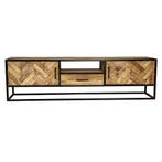 Tv-meubel Mangohout Kjeld 180 cm, Huis en Inrichting, Kasten | Televisiemeubels, Verzenden, Nieuw, Overige houtsoorten, Industriële meubels