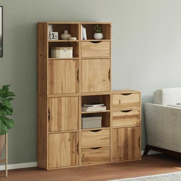 vidaXL Bijzetkasten 5 st ODDA 40x24x79 cm massief, Verzenden, Nieuw, Grenenhout