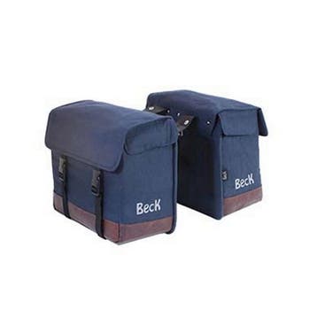 Beck Dubbele Fietstas Natural Blauw, Verzenden, Nieuw