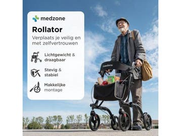 Medzone Fortis - Rollator - Lichtgewicht Opvouwbaar, Verzenden, Nieuw