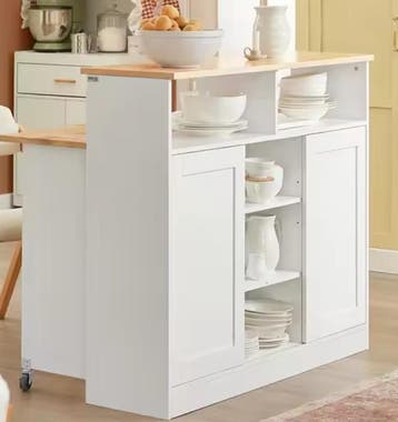 Keukeneiland met Schuifdeuren &amp; Uitschuifblad – 110 cm, Verzenden, Nieuw